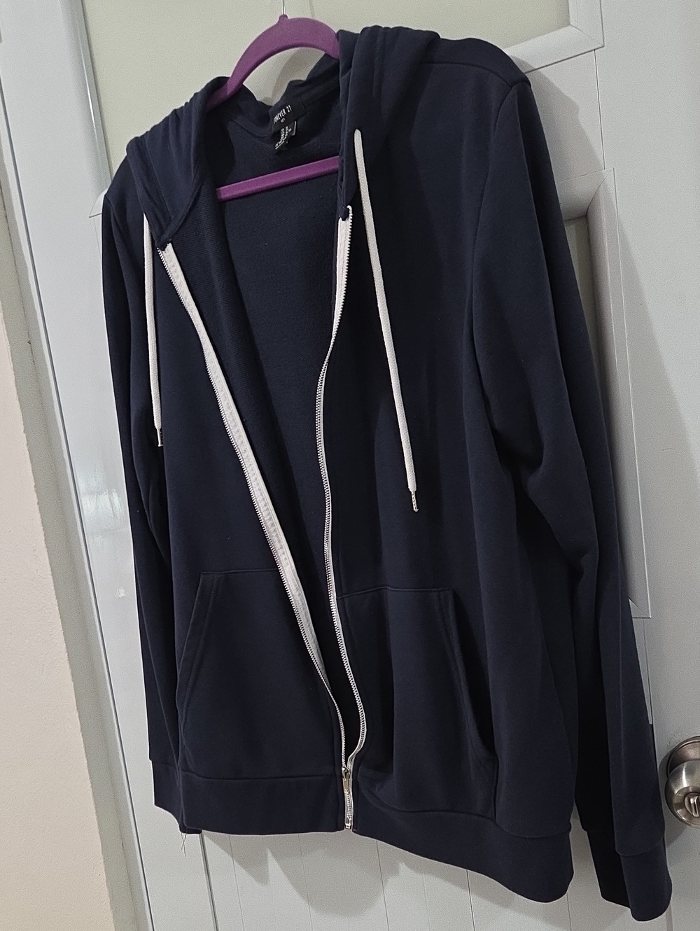Men's Navy Zip-Up Hoodie Jacket - Casual Everyday Layer